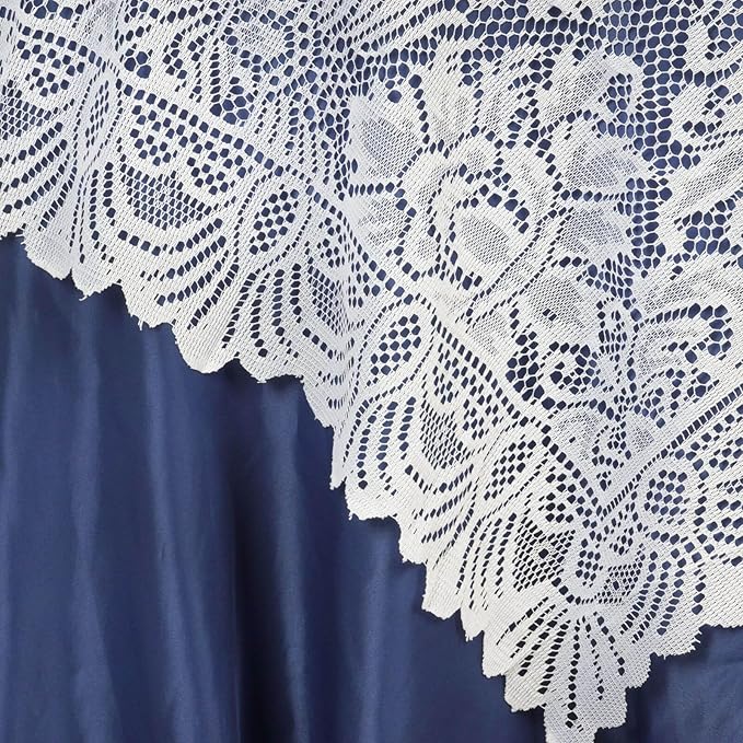 Efavormart 54" x 54" White Jolly Good Lace Table Overlay - Image 2