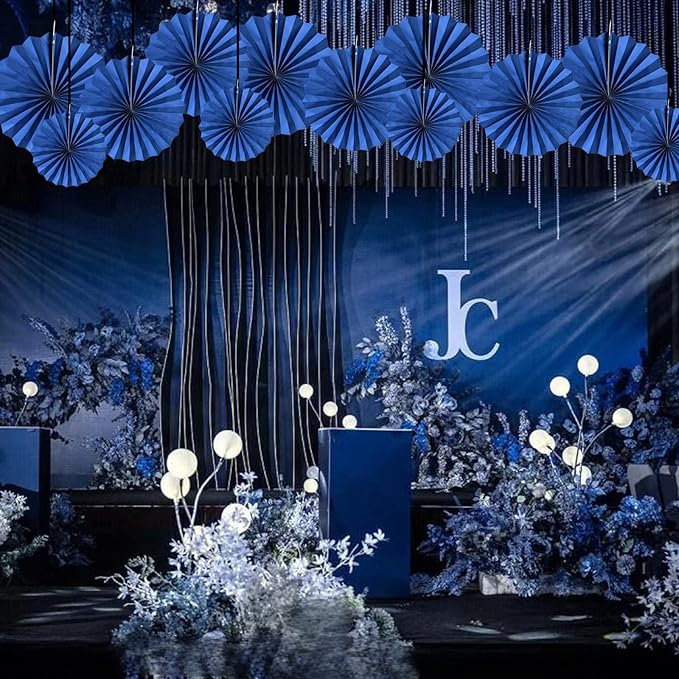 HQZ Blue Party Hanging Fans DIY Set - Image 5