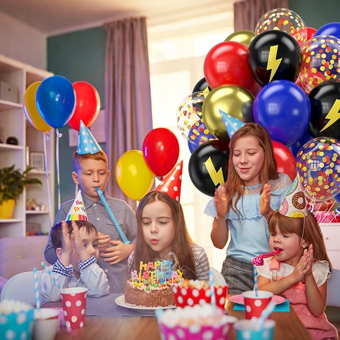 Red Blue Gold Balloons, 12 Inch Red Blue Black Helium Balloons - Image 7