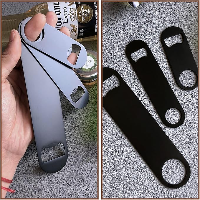 100 Pack Flat Beer Bottle Opener 7 inch Stainless Steel Flat Bottle Opener - Image 5