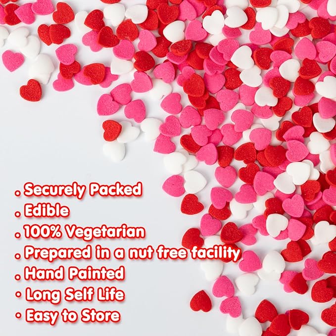 Edible Heart Sprinkles, Sugar Sprinkles - Image 7