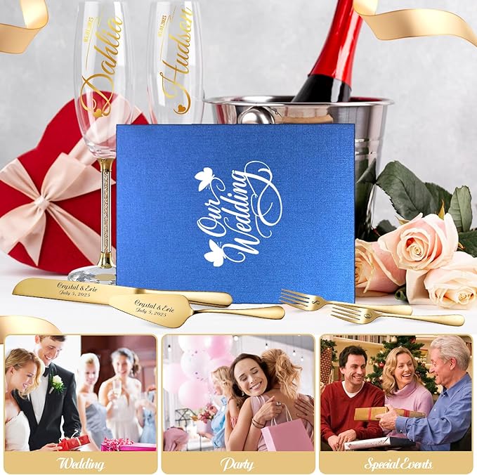 HJX Personalized Wedding Cake Knife and Server Set - Image 7