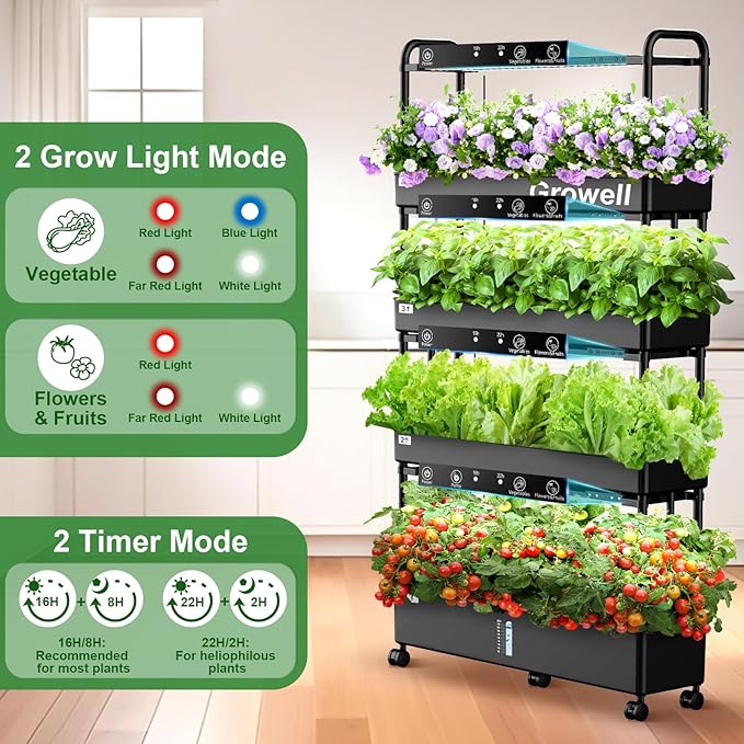 Large Hydroponics Growing System Kit, 120 Pods Vertical Hydroponic Garden - Image 5