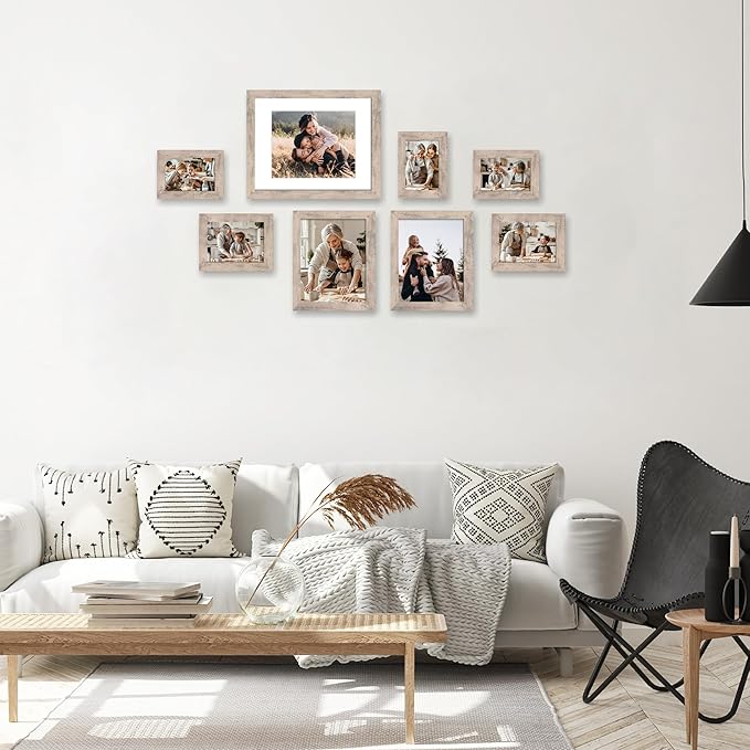 8x10 Picture Frame Set of 4, Smoke Gray Frame - Image 2