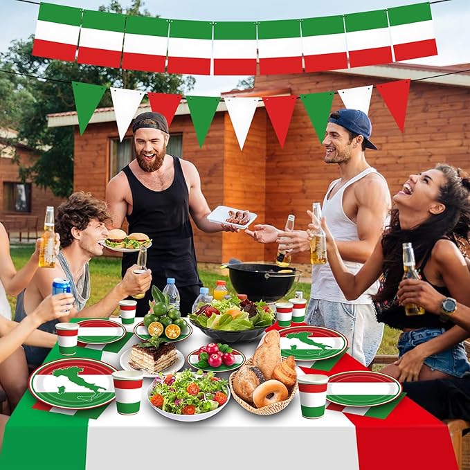 Italian Party Decorations Italy Flag Party Supplies Include Italian Flag Plates - Image 7