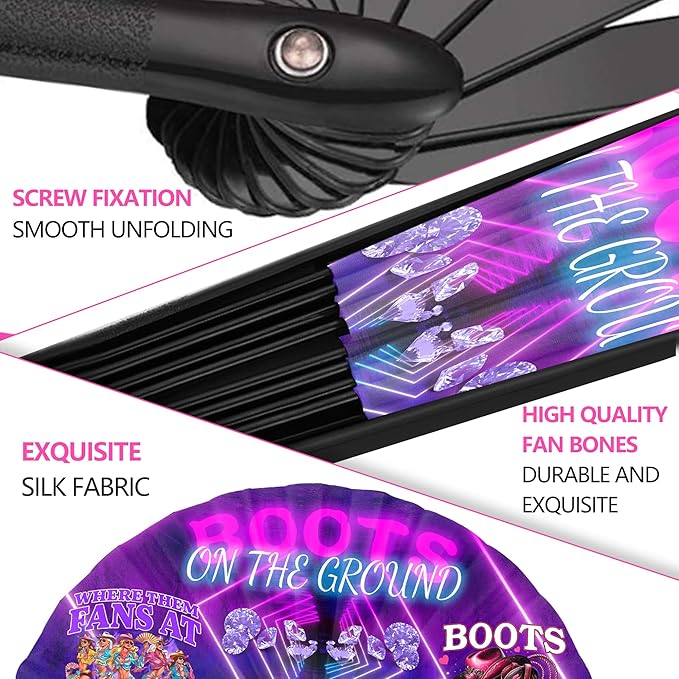 Boots On The Ground Hand Fan, Where Them Fans At Folding Fans, Clapping - Image 4