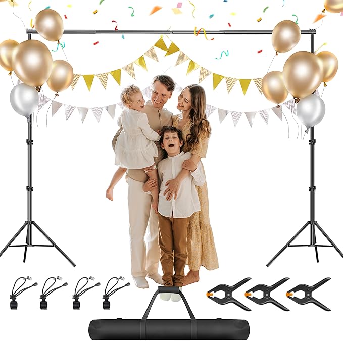 Photo Backdrop Stand, 8.5 x 10 ft Back Drop Adjustable Stands, Photography by GLOSHOOTING