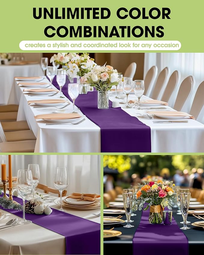 Pureegg Purple Plastic Table Runners - Image 2