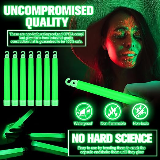 Sotiff 200 Pcs Bright 6 Inch Large Glow Sticks Bulk Emergency Glow in The Dark - Image 4