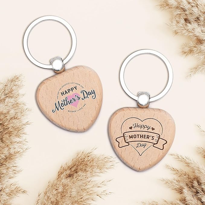 Custom Engraved Wooden Keychain 1-1000Pcs, Personalized Wood Keychains Bulk - Image 3