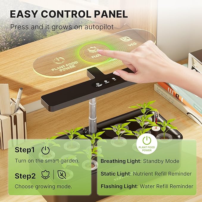 SUNCOZE Hydroponics Growing System Kit 12 Pods, 24W LED Grow Light Indoor Garden - Image 6