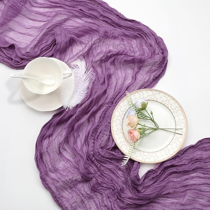 12 Pack Purple Cheesecloth Table Runner 10ft Boho Gauze Fabric Cheese Cloth - Image 6