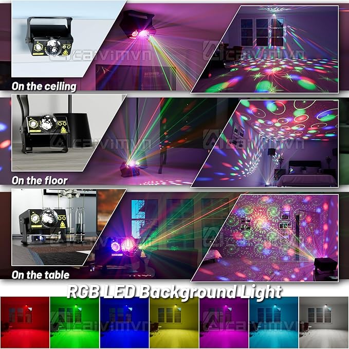 Party Lights Disco Ball Light Dj Disco Lights LED Stage Strobe Lights Projector - Image 3
