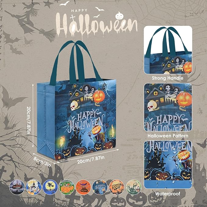 AhfuLife 16 Pcs Halloween Trick or Treat Bags, Candy Tote Bags - Image 2