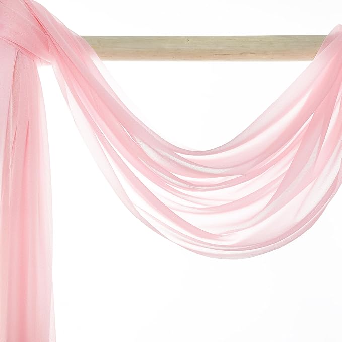 VDS Pack of 2 Panel Wedding Arch Draping Fabric Sheer Chiffon Fabric Drapery - Image 5