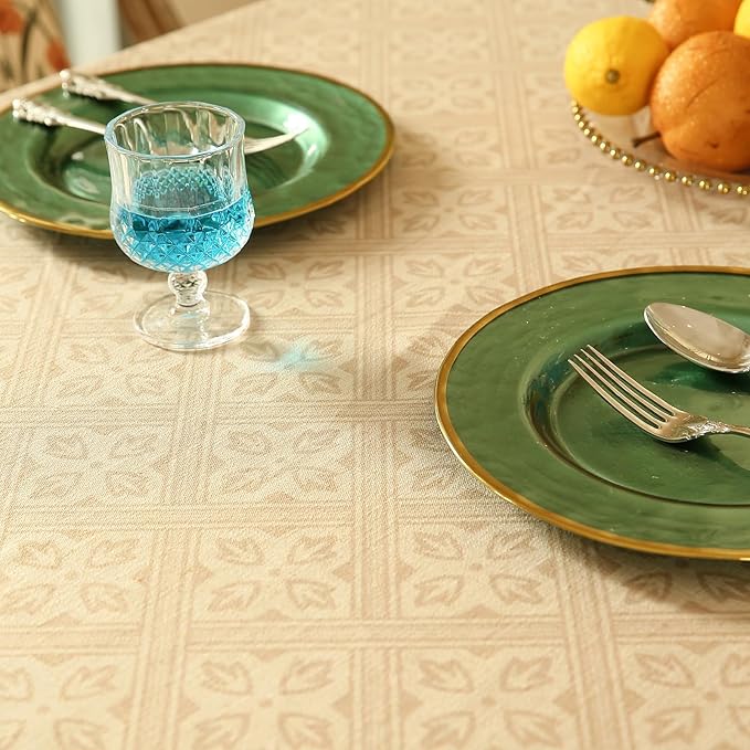 patdrea Designer Beige French Linen Tablecloth - Image 6
