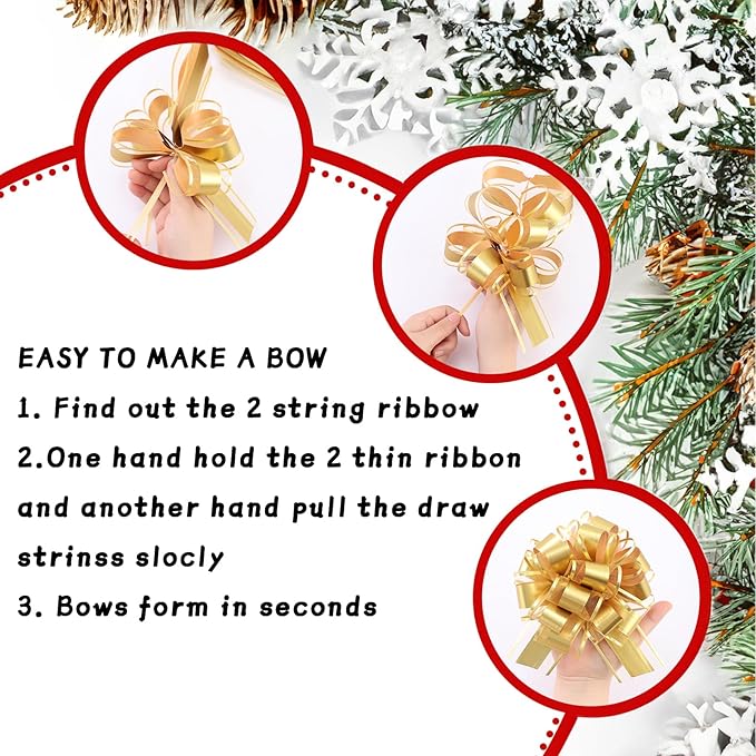 40 Pieces 6 Inches and 3 Inches Pull Bow Wrapping Pull Bow Ribbon Pull Bows - Image 3
