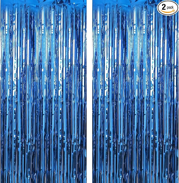 2 Pack Dark Blue Streamers Party Decorations Ocean Theme Sea Tinsel Backdrop by Unknown