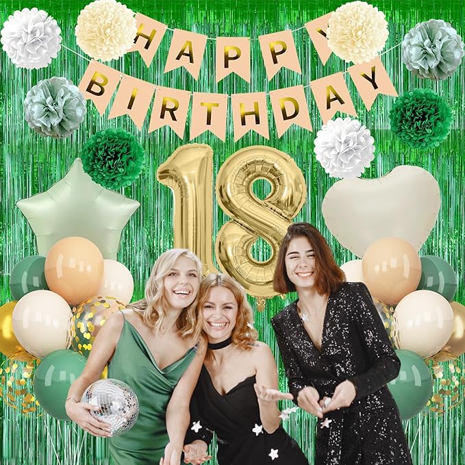 Sage Green 18th Birthday Decorations - Image 3