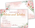 Boho Floral Greenery Advice and Wishes Cards, Mr and Mrs, Bride Shower by Levitatinyear