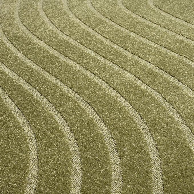 LUXE WEAVERS Modern Geometric Wave Green 8x10 Area Rug, Contemporary Stain - Image 5