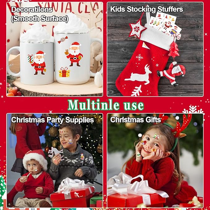 LOMIMOS 240PCS Christmas Temporary Tattoos - Image 5