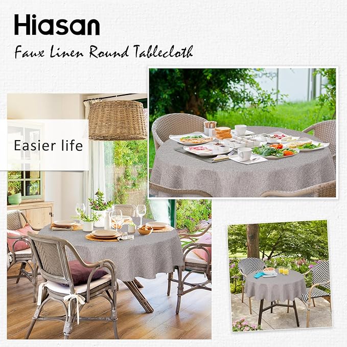 Hiasan Round Linen Tablecloth 90 Inch - Image 6