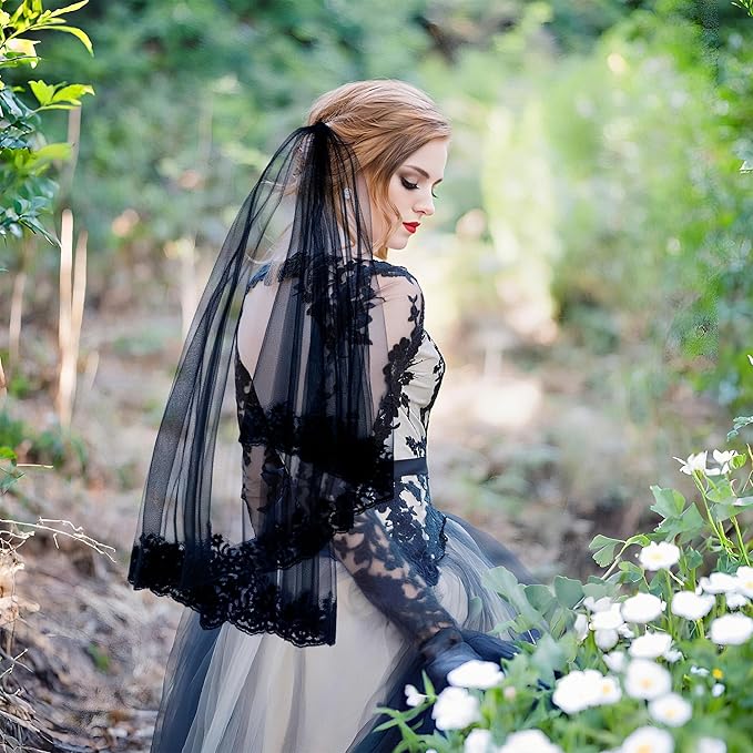 Ayliss Women Mesh Veils Black Bridal Birdcage Short Wedding Face Veil - Image 3