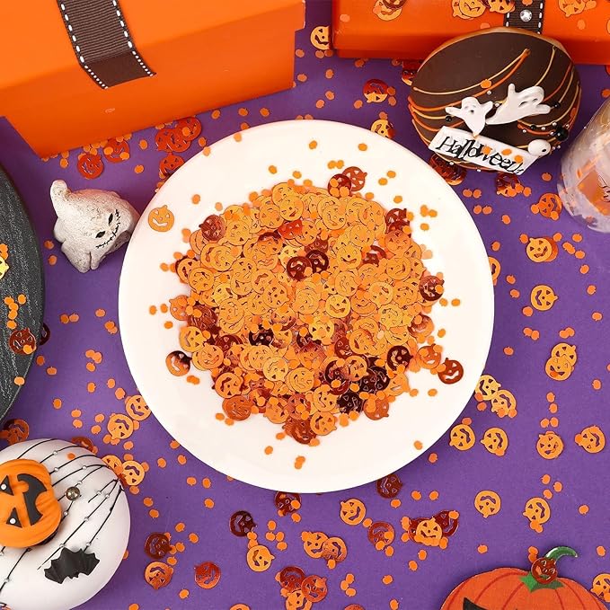 MARFOREVER Halloween Pumpkin Confetti Table Decorations - Image 5