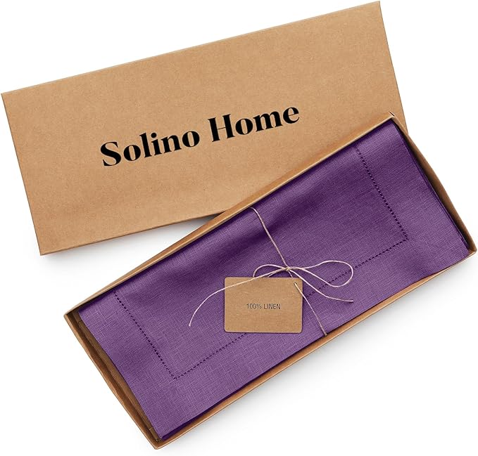 Solino Home Linen Purple Table Runner 60 Inches - Image 6