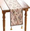 ISAENNE Designer Light Beige Linen Extra Long Table Runner 118 Inches, Vintage by Isaennehomedecoration