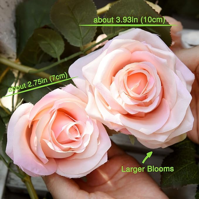 FiveSeasonStuff Dreamy Pink Artificial Silk Roses Flower Garland, Bendable - Image 4