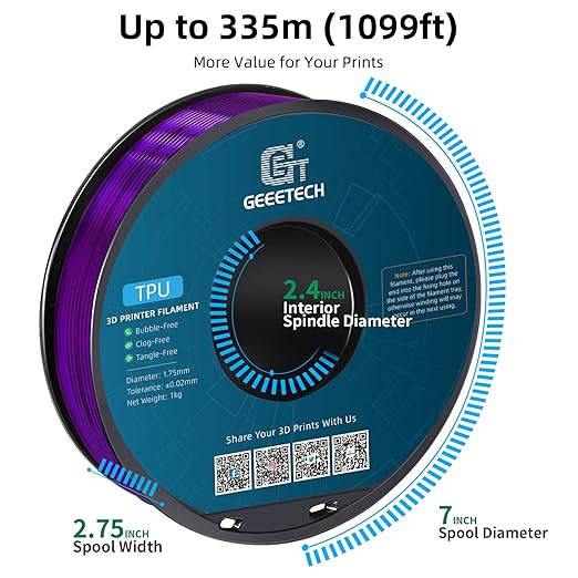 Geeetech TPU Filament 1.75mm, Shore 95A Flexible 3D Printer Filament - Image 6