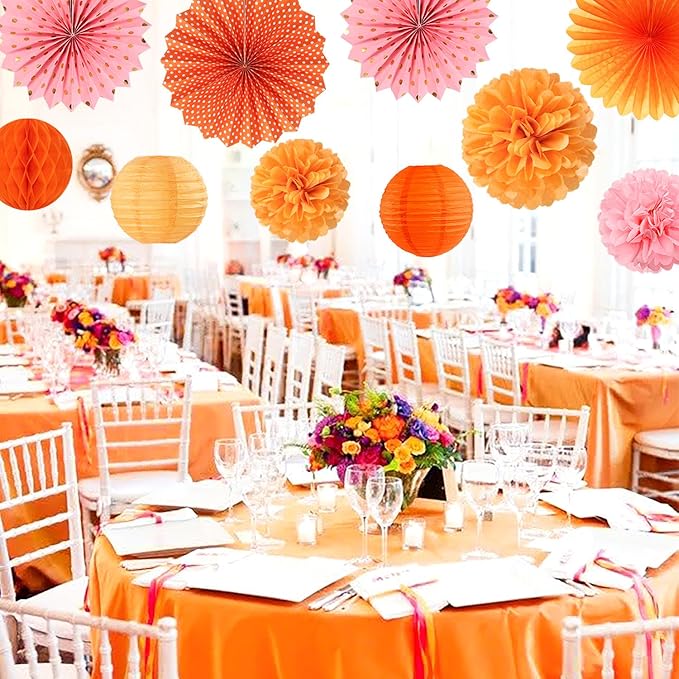 Pink-Orange Groovy Party-Decorations - Image 6