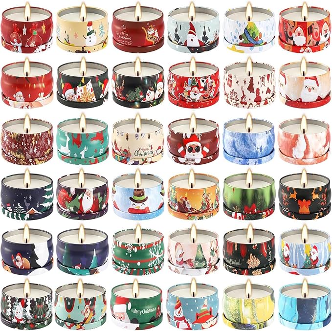 36 Pack Christmas Scented Candles Gift Set 2.5oz Strong Fragrance jar Candles - Image 9