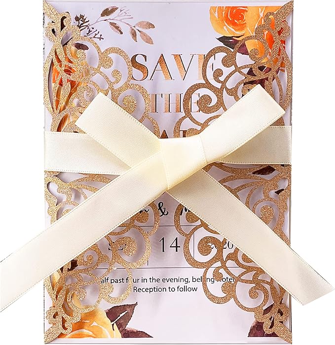 50Pcs Laser Cut Wedding Invitation by Fashmade