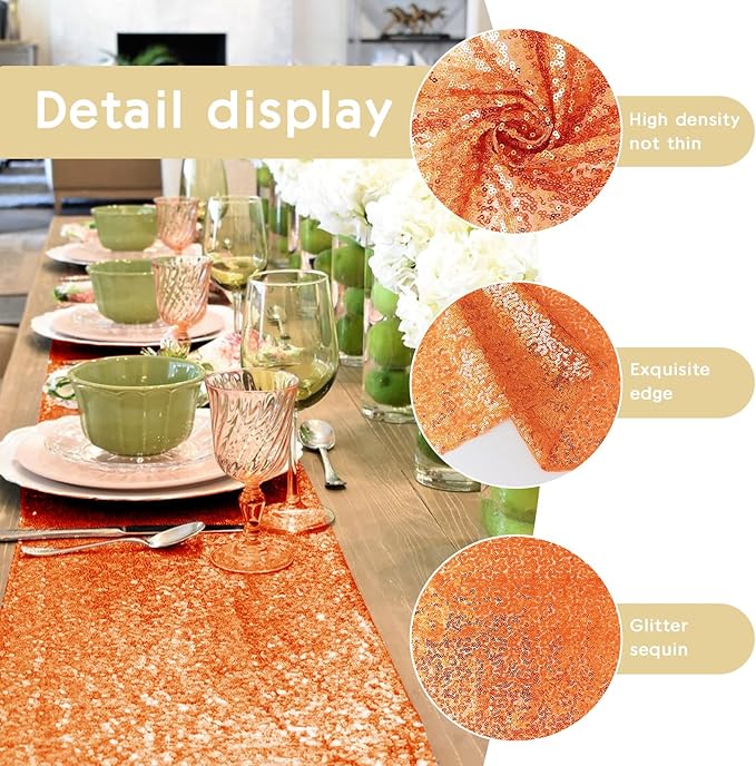 2 Packs 12 x 72 inches Sequin Table Runner - Image 6