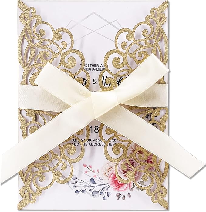 50Pcs Laser Cut Wedding Invitation by Fashmade