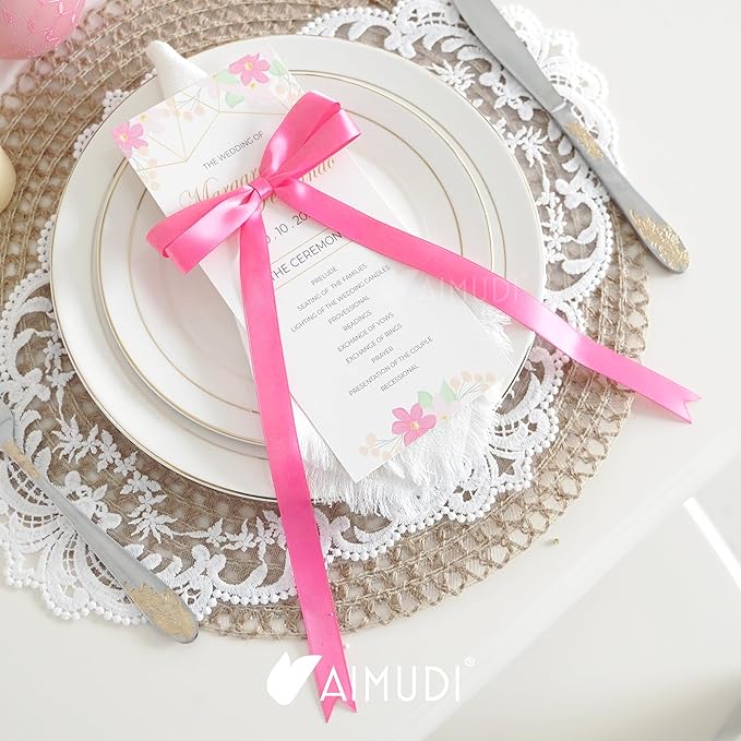 AIMUDI Hot Pink Bows 5 × 10" Satin Bows - Image 7