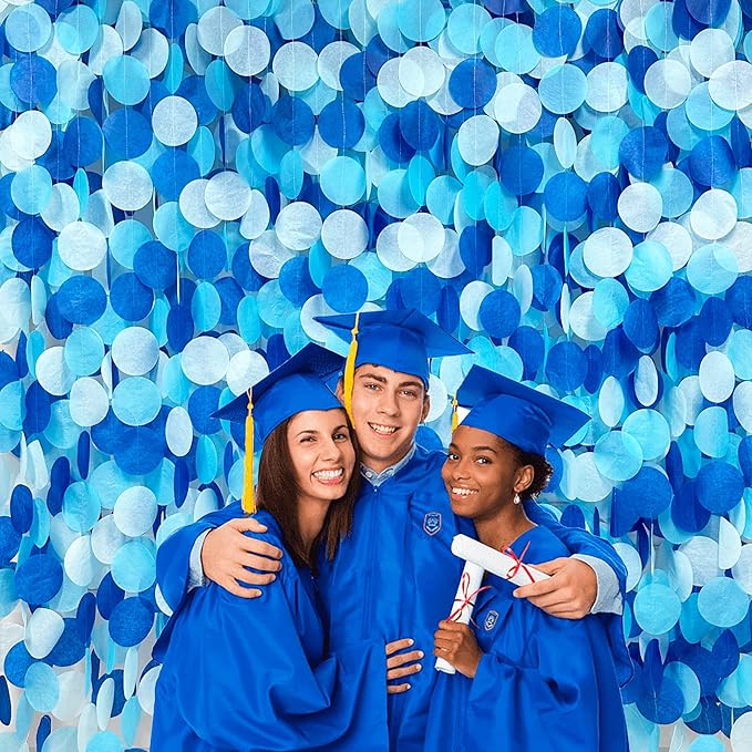 205Ft Navy Blue White Party Decorations Circle Dot Backdrop Garland Royal Blue - Image 4