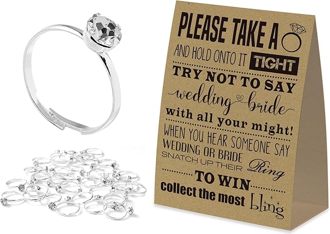 Don't Say Bridal Games, Put A Ring On It Bridal Shower Games, 50 Metal rings by Xenseou