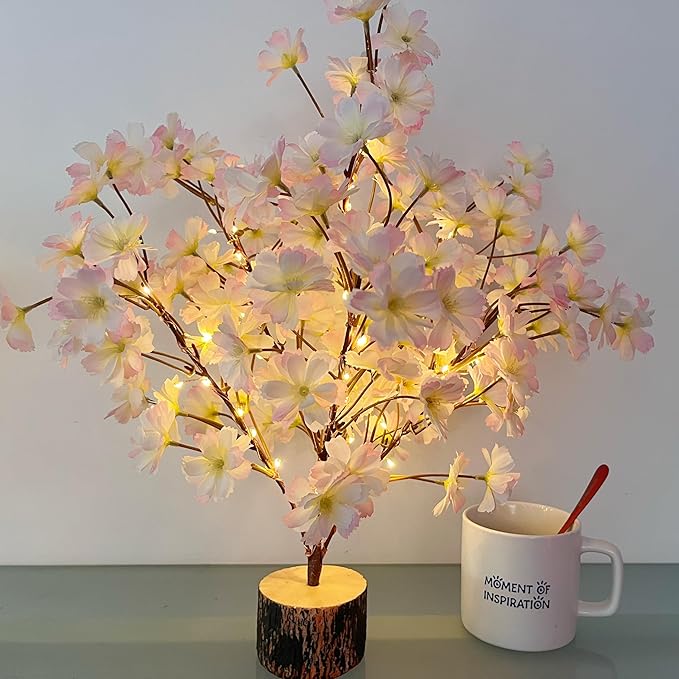 19Inch Cherry Blossom Tree Light, Lighted Artificial Tree - Image 9