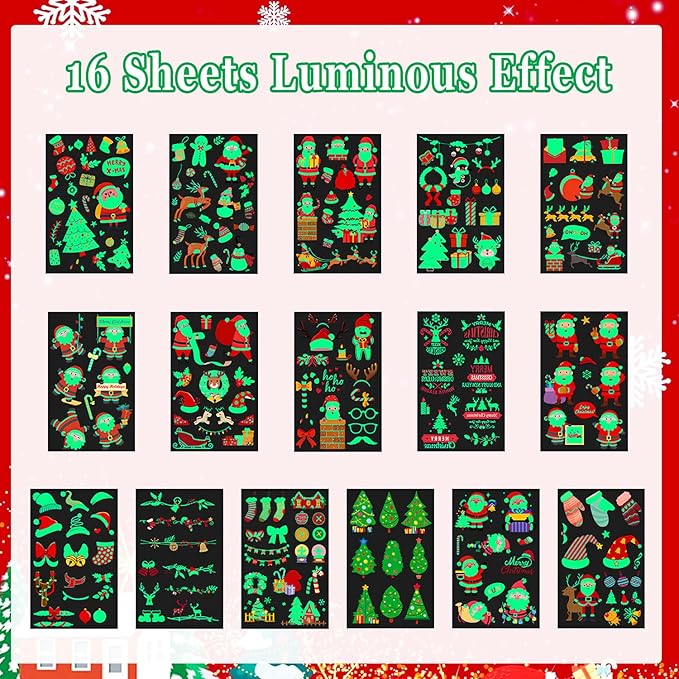 LOMIMOS 240PCS Christmas Temporary Tattoos - Image 4