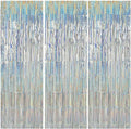 TONIFUL 3Pcs Laser Silver Door Streamers, Laser Silver Photo Booth Backdrop by TONIFUL