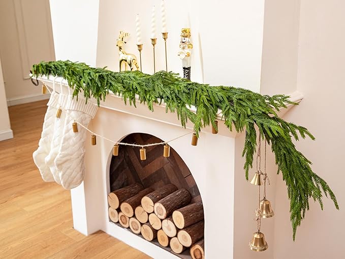 72" Norfolk Pine Garland Real Touch Christmas Garland Faux Cedar Garland - Image 8