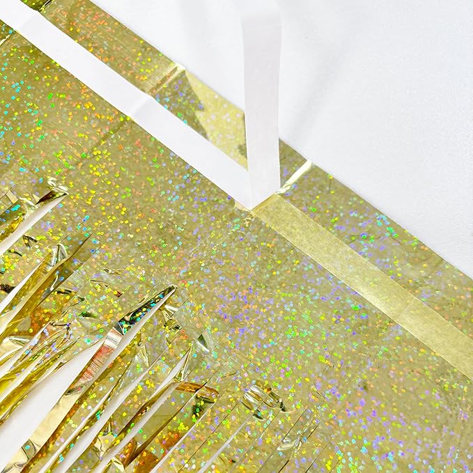 BRAVESHINE Gold Tinsel Streamers Party Backdrop - Image 3
