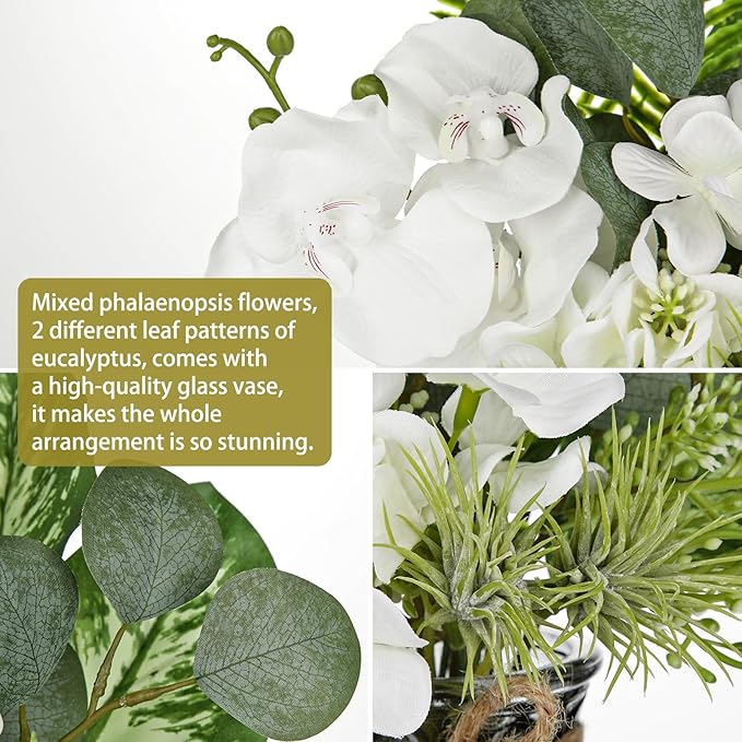 White Orchids Artificial Flowers - Image 2