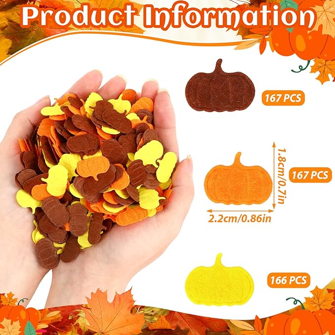 MARFOREVER Fall Felt Pumpkin Confetti - Image 3