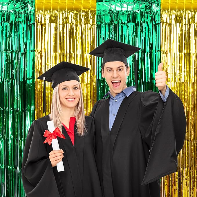 3Pack 3.3Ft x 6.6Ft Graduation Foil Fringe Curtain Backdrop Decorations - Image 7