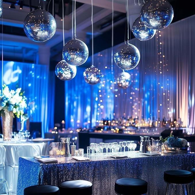 Yescom 2PCS 12" Large Disco Ball Mirror Big Hanging Glass Decoration - Image 4